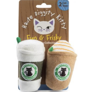 Meowbucks (2 Coffee Cups) Organic Catnip Toys set